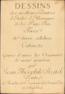 Rysunki najlepszych malarzy Włoch, Niemiec i Holandii, zaczerpnięte z różnych słynnych gabinetów autorstwa Johann Gottlieb Prestel, Maria Catharina Prestel, and Regina Schönecker