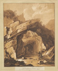 Widok na grotę przy Heilbrunn, niedaleko Salzburga autorstwa Johann Gottlieb Prestel, after Schellinger