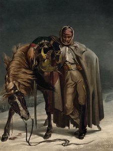 Dragon gwardii szwajcarskiej w kampanii rosyjskiej, ok. 1812 autorstwa Johann Heinrich Bleuler