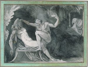 Król Danii zostaje otruty we śnie przez swojego brata autorstwa Johann Heinrich Füssli