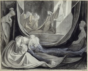 Kriemhilda czuwa przy ciele Zygfryda autorstwa Johann Heinrich Füssli