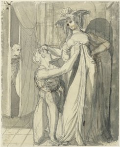 Zygfryd i Krymhilda zaskoczeni przez Hagena autorstwa Johann Heinrich Füssli