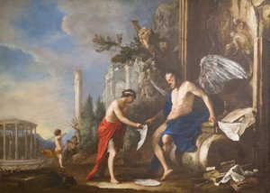 Alegoria czasu, Chronos i Eros autorstwa Johann Heinrich Schonfeldt