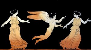 Eros ściga dwie kobiety ok. 1796 r. (Grawerowanie blachy miedzianej) autorstwa Johann Heinrich Wilhelm Tischbein