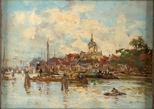 Amsterdam (olej na panelu) autorstwa Johann Hendrik Mastenbroek