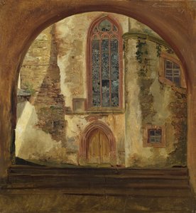 Detal zamku Rochsburg w Saksonii autorstwa Johann Herman Carmiencke