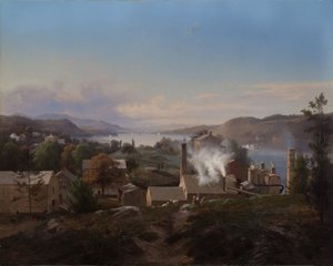 Poughkeepsie Iron Works (piec Becha), 1856 autorstwa Johann Herman Carmiencke