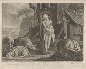 Syn marnotrawny w największej nędzy autorstwa Johann Jacobus Haid