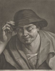 Mężczyzna w kapeluszu autorstwa Johann Jacobus Haid