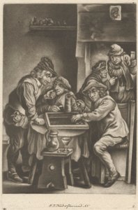 Mężczyźni grający w tryktraka autorstwa Johann Jacobus Haid