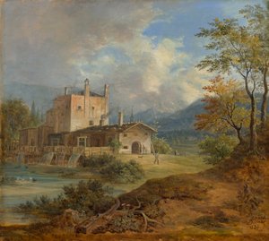 Żelazny młot w górach autorstwa Johann Jakob Dorner der Jüngere