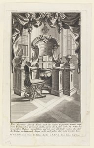 Fasadowe biurko do pisania,... (Biurko i krzesło do pisania) autorstwa Johann Jakob Schübler