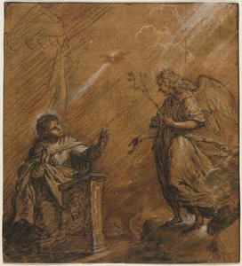 Zwiastowanie, ostatnie trzecie XVII wieku. autorstwa Johann Jakob von Sandrart