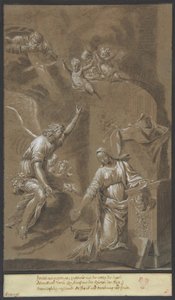 Zwiastowanie, koniec XVII wieku. autorstwa Johann Jakob von Sandrart