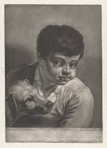 Portret chłopca i psa autorstwa Johann Lorenz Haid