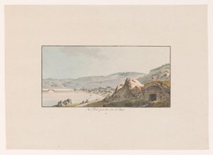 Widok Pout na Lac de Joux Au Pout, pres du Lac de Joux (tytuł na obiekcie) Widoki Szwajcarii (tytuł serii) Collection de quelques vues dessinées en Suisse d