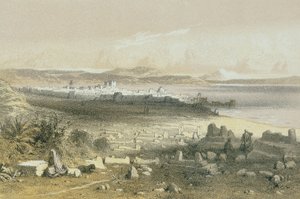 Tiberias na akwafortach Schachera-Steinkopka J.F. Editore autorstwa Johann Martin Bernatz