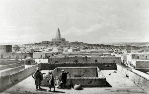 Timbuktu z Tarasu Domu Podróżnika, z „Podróży i odkryć w Afryce Północnej i Środkowej” wydanej w latach 1857-58