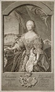 Portret Johanny-Elizabeth, elektorki Anhalt-Zerbst 1712-1760, matki Katarzyny II, 1756.