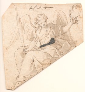 Anioł z liściem palmowym i wieńcem laurowym autorstwa Johann Mathias Kager