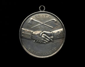 Medal Thomas Jefferson Indian Peace, c.1801 (srebrny) autorstwa Johann Mathias Reich