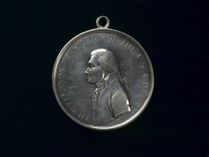 Medal Thomas Jefferson Indian Peace, c.1801 (srebrny) autorstwa Johann Mathias Reich