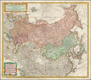 Mapa Rosji i Tatarii z 1730 r. autorstwa Johanna Matthiasa Hase