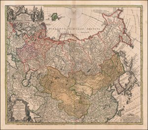 Mapa Rosji i Tatarii z 1739 r. autorstwa Johanna Matthiasa Hase
