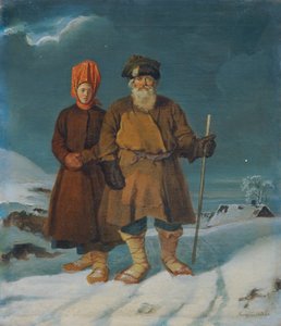 Rosyjska para chłopska autorstwa Johann Matthias Ranftl