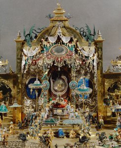 Dwór w Delhi w rocznicę Wielkiego Mogoła Aureng-Zeb ... (złoto i emalia) autorstwa Johann Melchior Dinglinger