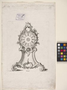 Zegar (grawerowanie) autorstwa Johann Michael Hoppenhaupt