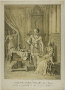 Książę Ludwik I i Ludmiła autorstwa Johann Michael Mettenleiter