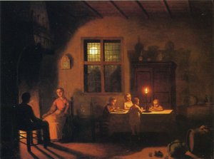Wieczór w domu, 1867 autorstwa Johann Mongels Culverhouse