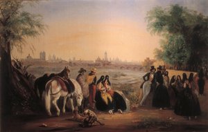 Widok na Limę wzdłuż rzeki Rimac. Obraz Johanna Moritza Rugendasa (1802-1858). 1843.