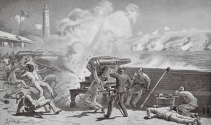Bombardowanie Aleksandrii (litografia) autorstwa Johann Nepomuk (after) Schonberg
