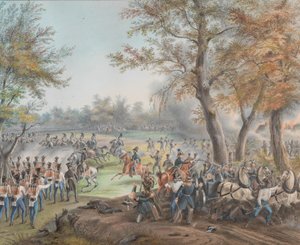 Battle at Zalesie near Biala Podlaska on October 1812, c. 1912.