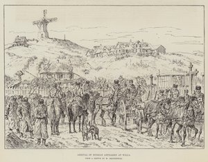 Przybycie rosyjskiej artylerii do Wilna autorstwa Johann Nepomuk Schonberg