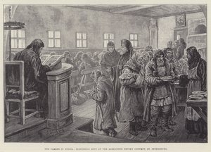 Głód w Rosji, wydawanie zupy w klasztorze Aleksandra Newskiego w Petersburgu autorstwa Johann Nepomuk Schonberg