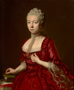 Portret baronowej Sophii Kathariny von Brukenthal, z domu von Klockner (1725-1782), autorstwa Della Croce, Johanna Nepomuka (1736-1819). Olej na płótnie, ok. 1790. Wymiary: 93x76 cm. Muzeum Narodowe Brukenthal, Sybin