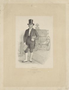 Portret J. Roberta z powozem J. Robert (tytuł na obiekcie) autorstwa Johann Peter Berghaus