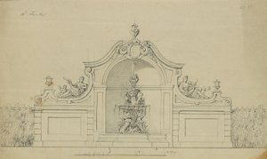 Fontanna w brzoskwiniowym ogrodzie Górnego Belwederu autorstwa Johann Peter Krafft