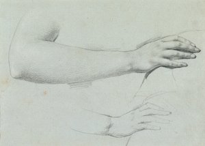 Studium ręczne dla "Arindala i Daury" autorstwa Johann Peter Krafft
