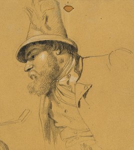 Studium głowy do „Sceny z tyrolskiej walki o wolność” autorstwa Johann Peter Krafft