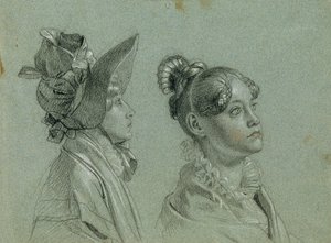 Dwie etiudy kobiece do „Powrotu cesarza Franza z Preszburga” autorstwa Johann Peter Krafft