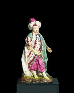 Chłopiec przebrany za sułtana, Manufaktura Hochst, ok. 1770 (porcelana z twardej pasty)
