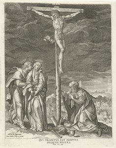 Chrystus na krzyżu Życie Chrystusa (tytuł serii) Evangelica Doctrinae (tytuł serii) autorstwa Johann Sadeler (I)