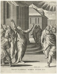 Chrystus modli się do Boga Prawda orędzia Chrystusa (tytuł serii) autorstwa Johann Sadeler (I)