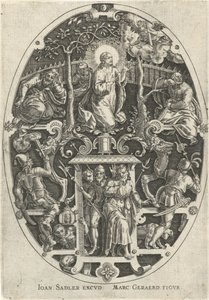 Chrystus w ogrodzie Getsemane Passie van Christus (tytuł serii) Męka Chrystusa naszym Odkupieniem (tytuł serii) autorstwa Johann Sadeler (I)
