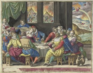Ludzkość czeka na Sąd Ostateczny Ita erit et adventus filii hominis (tytuł na przedmiocie) autorstwa Johann Sadeler (I)