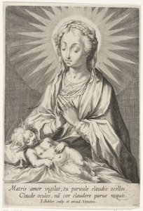 Maryja adoruje śpiące dziecko Chrystusa autorstwa Johann Sadeler (I)